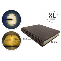 Lampka nocna LED świecąca książka drewniana składana biurkowa Rozmiar XL
