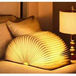 LAMPKA NOCNA LED BIURKOWA DREWNIANA SKŁADANA ŚWIECĄCA KSIĄŻKA Rozmiar L